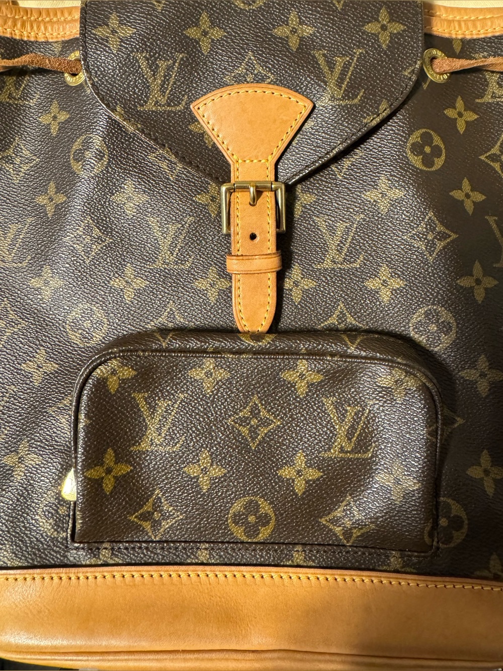 Louis Vuitton Monogram Canvas Drawstring Backpack with Tan Trim - Picture 8 of 15